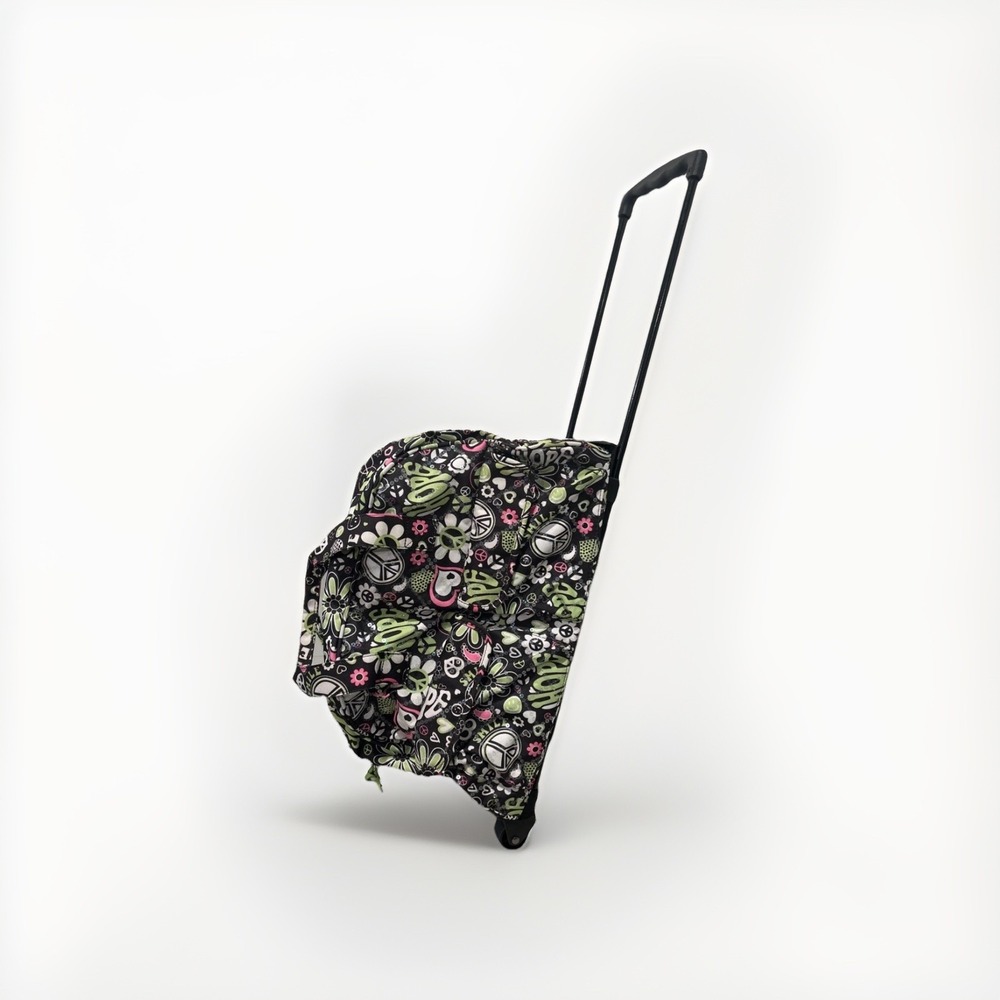 New Justice Girls Hope Peace Rainbow Rolling Carry On Travel‎ Bag Luggage Wheels